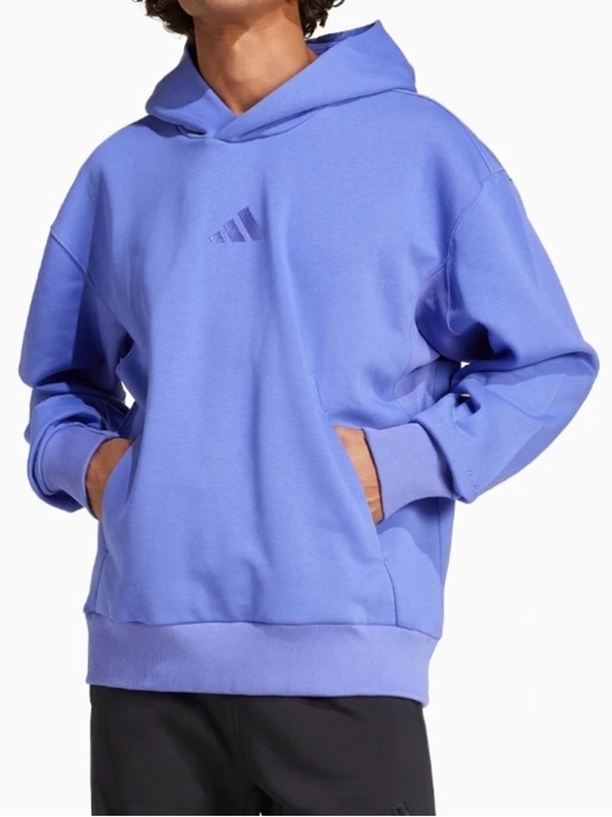 adidas Jackets & Blazers - NWT adidas Women's ALL SZN Fleece Boyfriend Hoodie sz M in semi cobalt blue